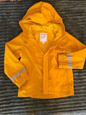 Cat & Jack Bright Yellow Kids' Hooded Raincoat with Reflective Stripes